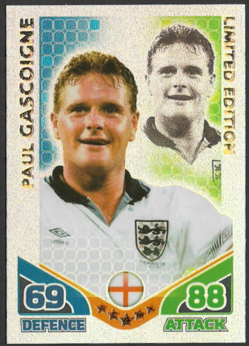 TOPPS  - MATCH ATTAX - WORLD CUP 2010 - LTD EDITION - PAUL GASCOIGNE  ENG - FOIL - Picture 1 of 4