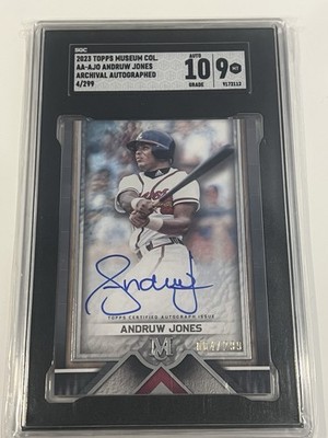 Andruw Jones 2023 Topps Museum Collection On Card Auto /299 - SGC 10 / Auto 9