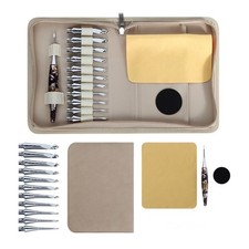 Ergonomic Grip Tunisian Crochet Hook with 11Pcs Interchangeable Tip for Knitting