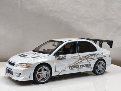 Ertl 1/18 Mitsubishi Lancer Evo VII 7 White Tokyo Drift Joy Ride