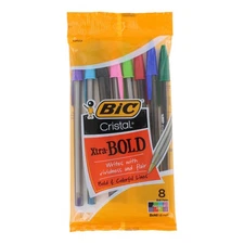 Cristal Xtra Bold Assorted Fashion Bold Point (1.6mm) 8 Count Pouch