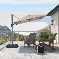 PURPLE LEAF 8' X 8' Left-right Tilting Patio Umbrella Outdoor Cantilever Swivel