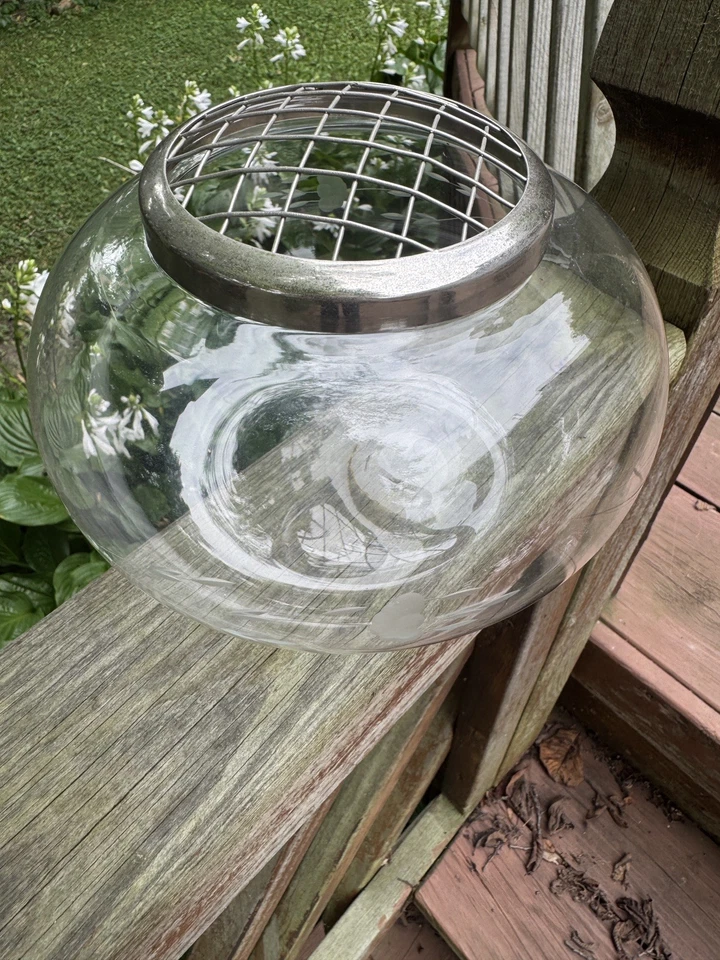 Jarrón de popurrí vintage Princess House #484 soplado a mano, cristal Heritage, floral Foto 4 de 4