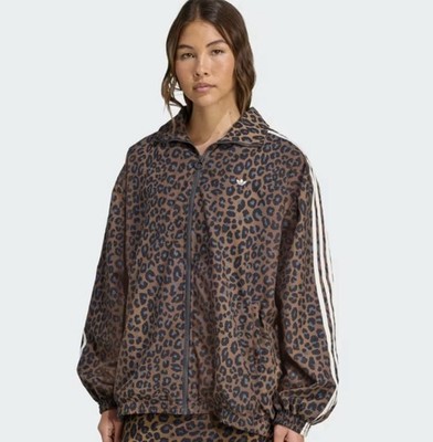 Adidas Originals Leopard Firebird Oversized Track Top Jacket Brown Black XL