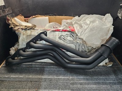(QTY 2) Flowtech Headers Power Plenum Full Length Tube Headers - Black Paint