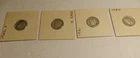 LOT OF 4 US DIMES 1951 1952 D 1953 D & 1954 ALL 90 % SILVER