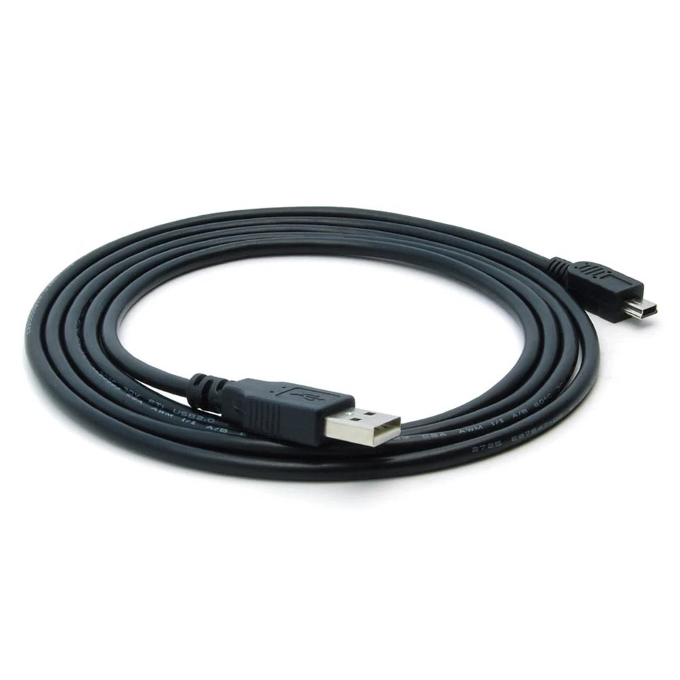 Cabo conector macho 1-15 pés USB2.0 A tipo macho para mini USB2.0 B tipo 5 pinos preto - Imagem 2 de 4