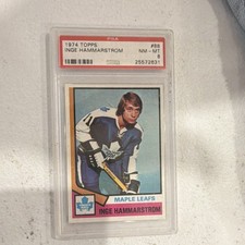 Topps 1974-75 Inge Hammarstrom #88 Rookie Toronto Maple Leafs PSA 8 NHL