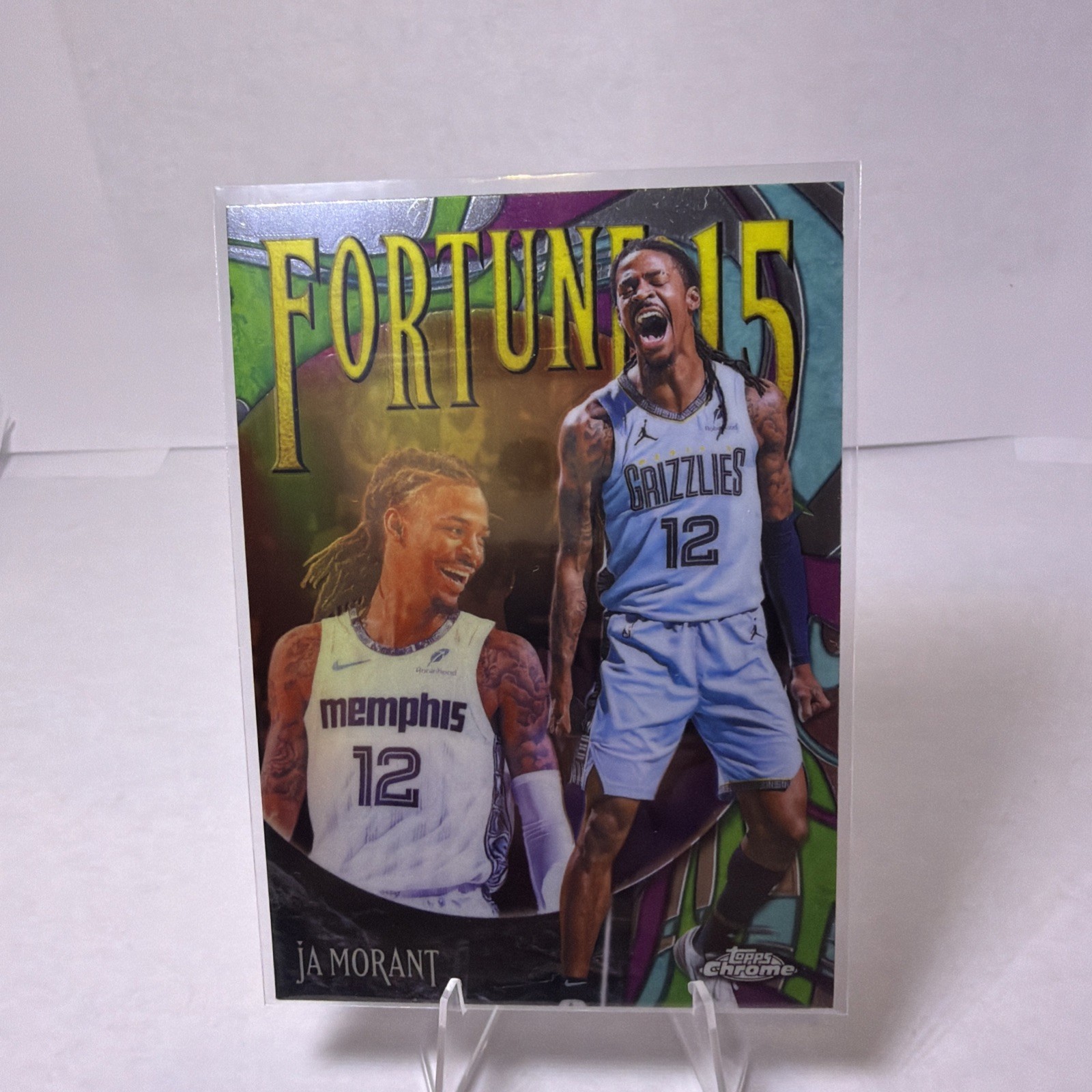 Ja Morant 2025 Topps Chrome Update #F15-4 Purple Refractor Fortune 15 