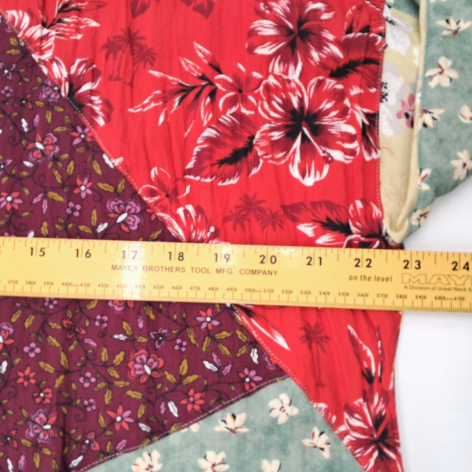 John Mark Patchwork Button Top Size L Artsy Cotta… - image 9