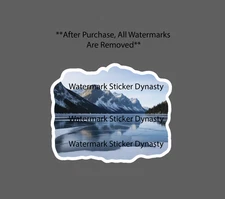 Frozen Lake Sticker Waterproof Decal Winter Ice Mountain Scene Outdoor Gift NEW