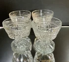 Vintage Anchor Hocking Wexford Sherbet Crisscross Set of 4 Ice Cream #65