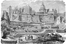 MONGE STREET DRILLING - DISCOVERY of the ARENAS of Lutetia (1870) - 19th century engraving