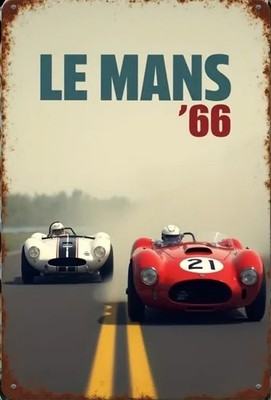 Vintage Le Mans 66 Französisches Autorennen 30 X 20 cm