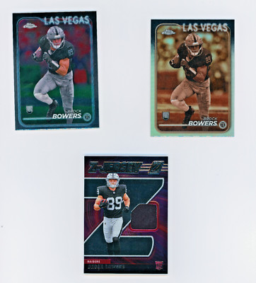 Brock Bowers Rookie Card Lot Topps Chrome Sepia Panini Materials Raiders