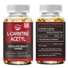 1500mg L-Carnitine High Potency Supports Natural Energy Production 120 Capsules