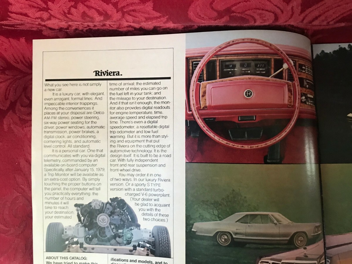 1979 BUICK 22 PAGE SALES CATALOG/BROCHURE DIMENSIONS & FEATURES