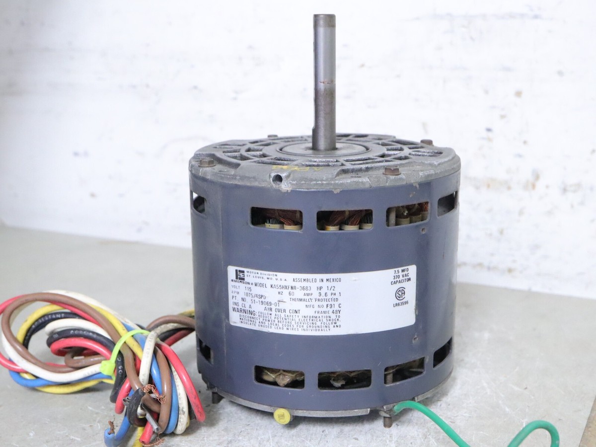 EMERSON KA55HXFWR-3683 Blower Motor 1/2 HP 1075 RPM 4SPD 115V 51