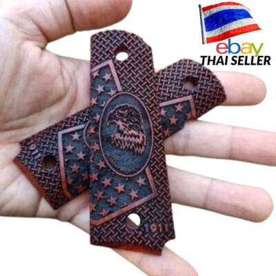 Grip for Kimber Rapter II 1911 gold cup .45 THAI Ebony heartwood Gun