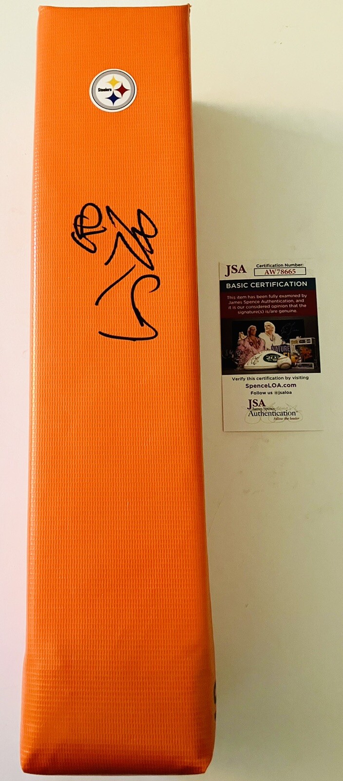 Casey Hampton Autographed Signed Pittsburgh Steelers TOUCHDOWN PYLON JSA COA WOW 