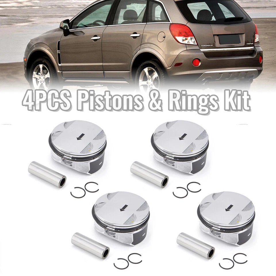 Juego de 4 pistones de motor de tamaño estándar para Pontiac G5 G6 Solstice 206-2010 Foto 2 de 4