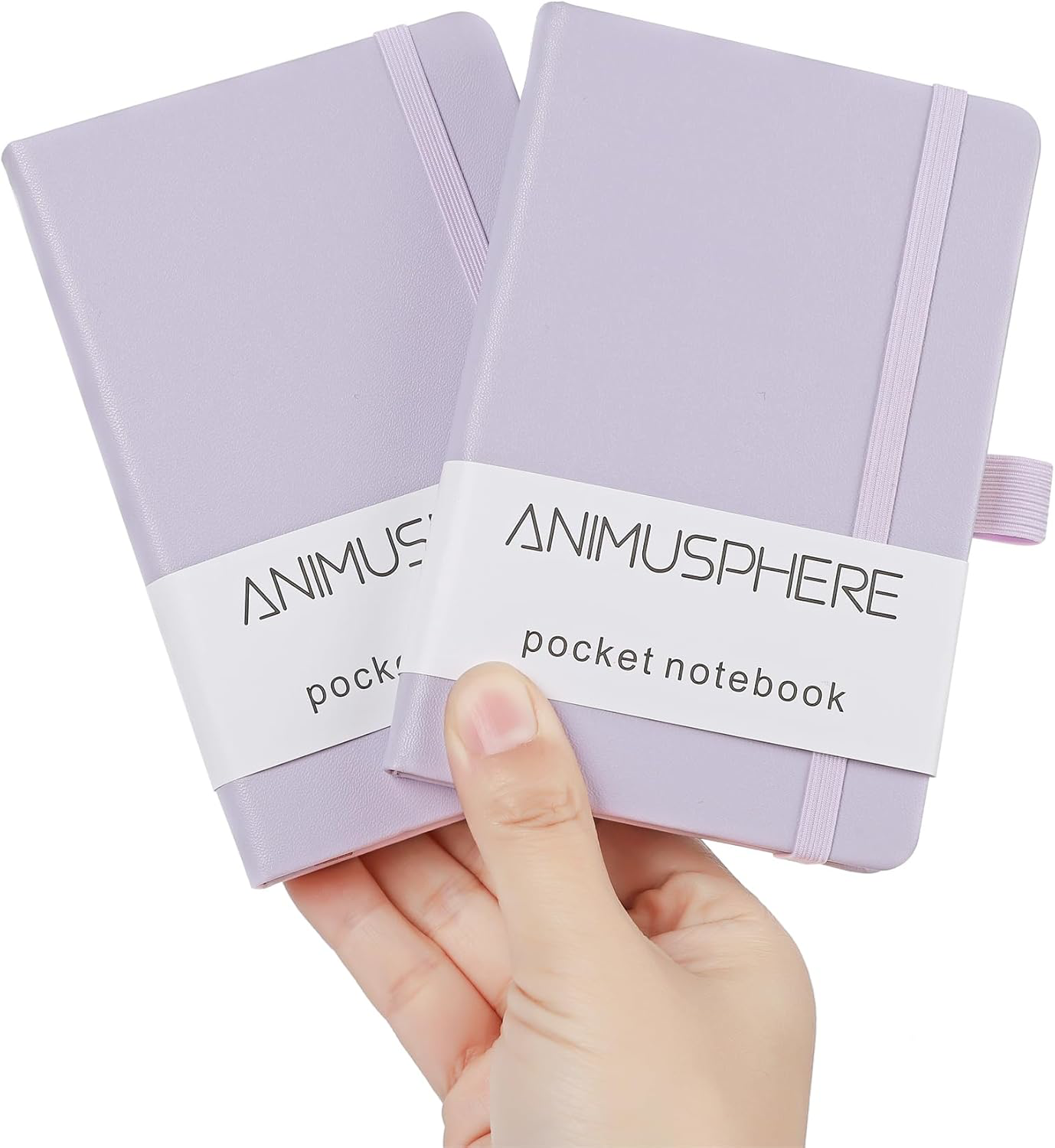 Purple Leather Pocket Notebook 4x6 Inches 200 Pages Pen Holder & Ribbons
