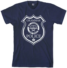 Threadrock Men's Grammar Police T-shirt Funny Nerd Geek English
