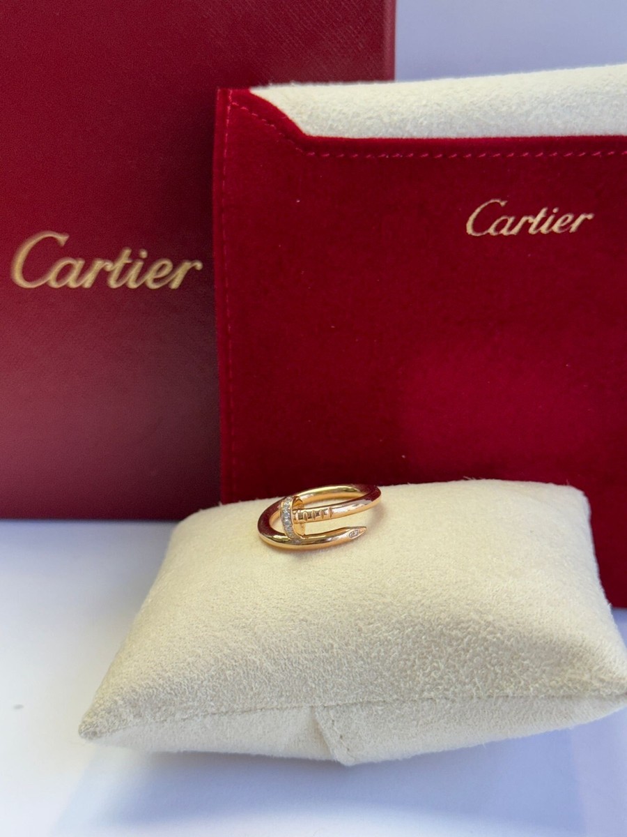 CARTIER JUSTE UN CLOU DIAMOND NAIL 18K ROSE GOLD RING SIZE