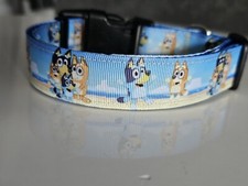 Handmade Adjustable Dog Collar Bluey Inspired Design SEE DESCRIPTION FOR SIZING