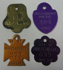Vtg 1960's Lot Dog Tag License Tax Registration INDEPENDENCE, KANSAS Exonumia