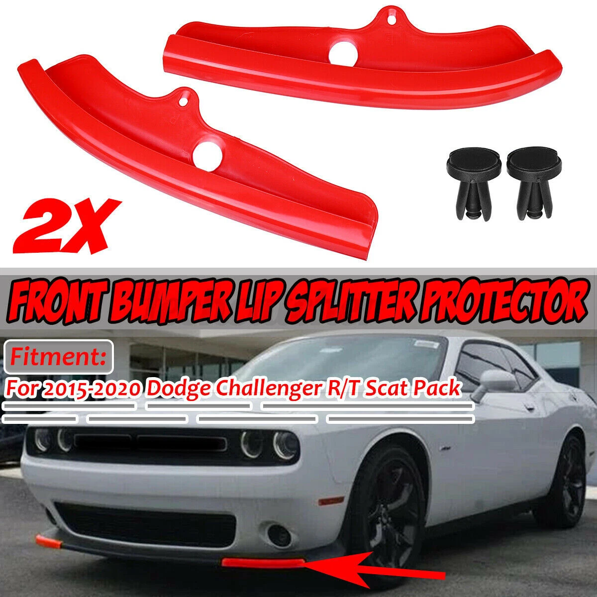 Dodge challenger red splitter cheap guards