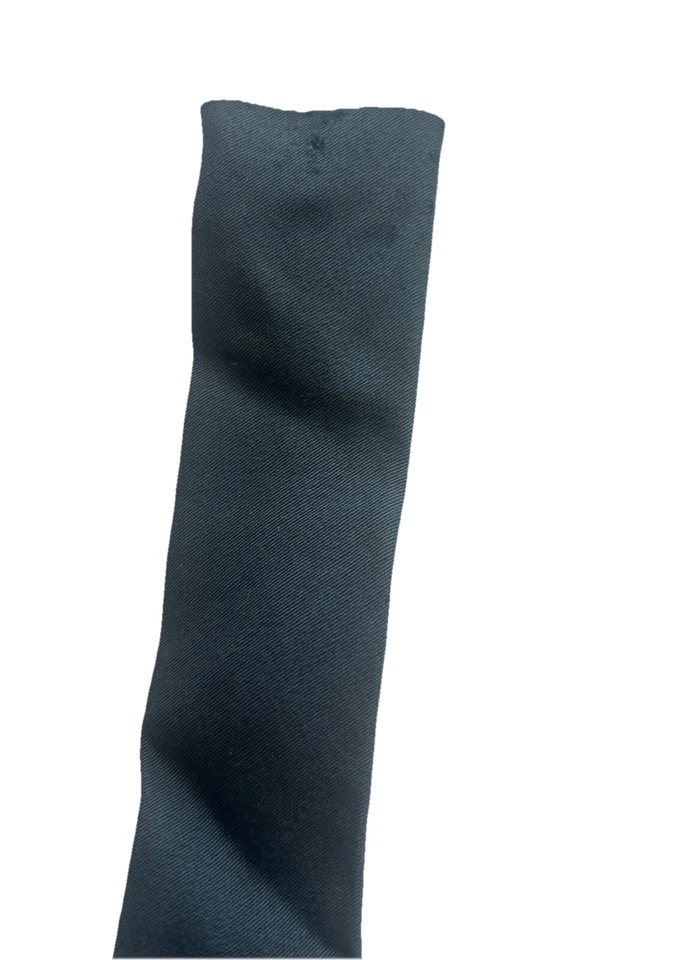 Corbata de gabardina Mallinson vintage años 50 azul marino con cuadrado de pato bordado Foto 4 de 4