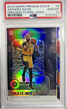 Anthony Davis 2019 Hoops Premium Stock Frequent Flyers Holo #2 PSA 10