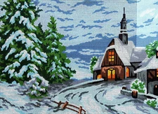 Needlepoint Painted Canvas Gobelin 10330 - Winter. 16"x20" by Collection D'Art