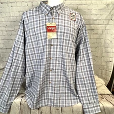 Wrangler Authentics 3X Plaid Button Front  Button Down Long Sleeve Shirt NWT