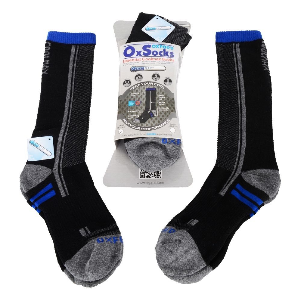 Oxford OxSocks Coolmax Socks Breathable Thermal Wind Resistant OF814 Small T