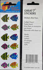 12 Packages of Prismatic Tropical Fish Sticker, "Great 7" Sticker Design,PPZ4003