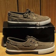 Size 2Y Nautica Kids' Spinnaker Boat Shoe, Oyster Washed Brown