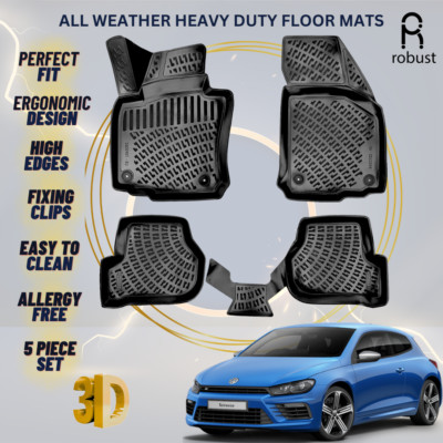 Floor Mats Liners For Volkswagen Scirocco 2008-2018 All Weather Heavy Duty Rugs