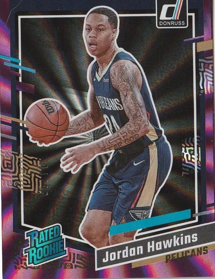 2023-24 Panini Donruss Rated Rookie Holo Purple Laser #219 Jordan Hawkins 14/99