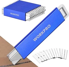 WORKPRO 12Pack Box Cutter Retractable-Utility Knife with Single Edge Razor Blade