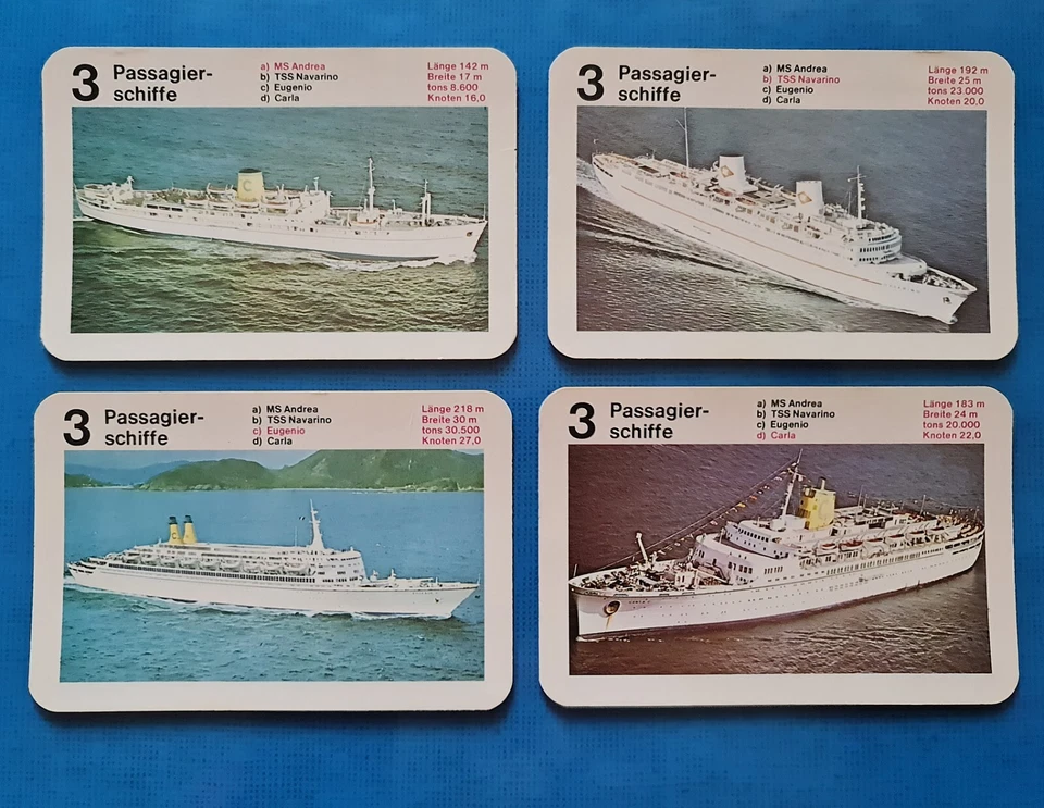 Auténticas cartas de cuarteto Piatnik Schiffs 1984 Alemania Foto 4 de 4