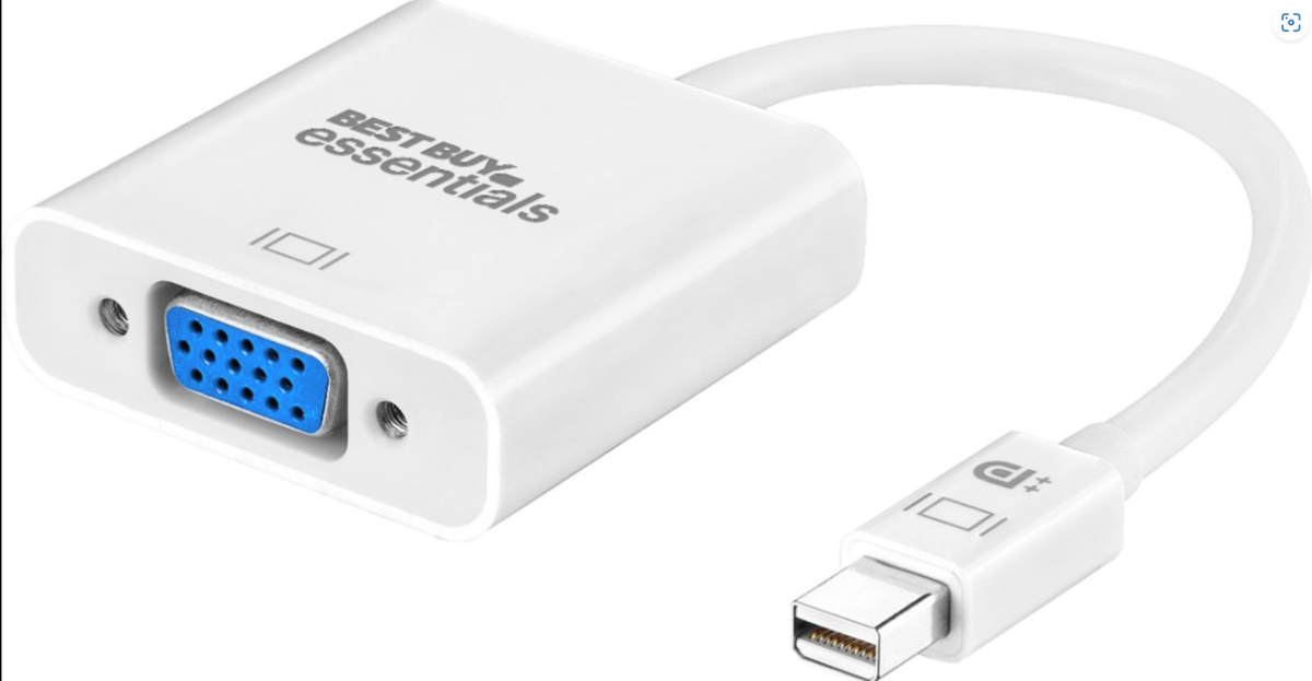 Best Buy essentials- Mini DisplayPort-to-VGA Adapter White