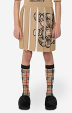 NWT Burberry Girl Stunning Wool Bear Pleated Skirt 10 Yr Current Season 415
