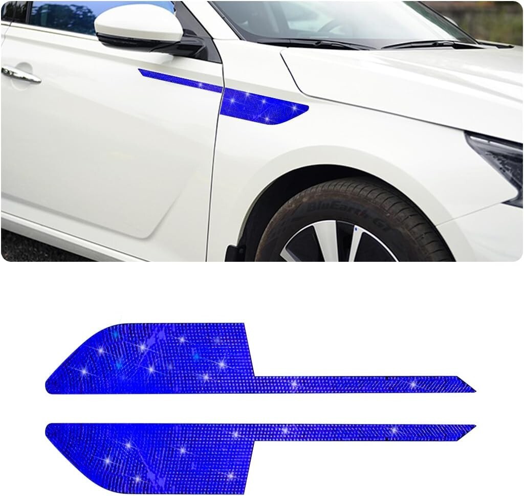 2 Pcs Car Side Fender Stickers Auto AntiCollision Leaf Plates Decor