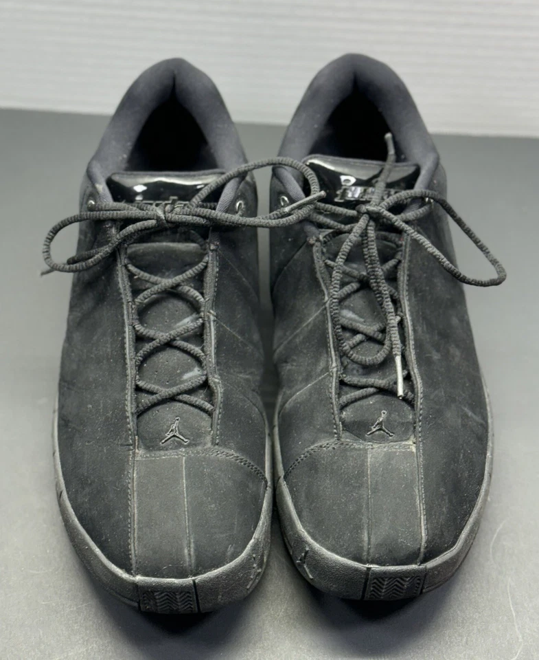 Nike Air Jordan Team Elite TE 2 Zapatillas bajas negras sobre negras para hombre sin caja Foto 3 de 4