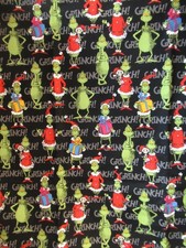 Dr Seuss "How the Grinch Stole Christmas" Robert Kaufman Cotton Fabric 1Y6"X