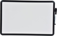 Dry Erase Board with Marker, Black Frame, 11 X 17 Inches