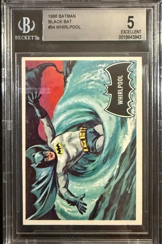 1966 Topps Batman Black Bat #54 Whirlpool — BGS 5