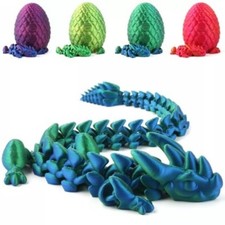 3D Printed Dragon Egg 12" Full Articulated Crystal Dragon Home Office Decor Gift